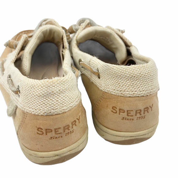 SPERRY Top Sider Canvas Preppy Academia Nautical Leather Boat Shoes 7.5 - Picture 5 of 9